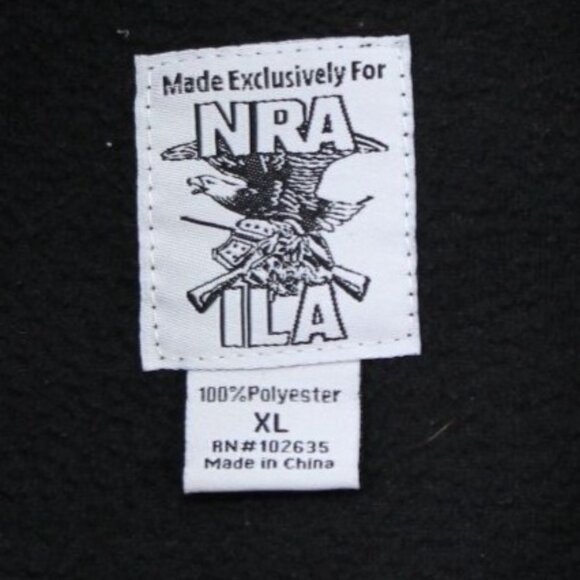 NRA-ILA Mens XL Black & Orange Fleece Vest With Zipper Pockets - Picture 4 of 10